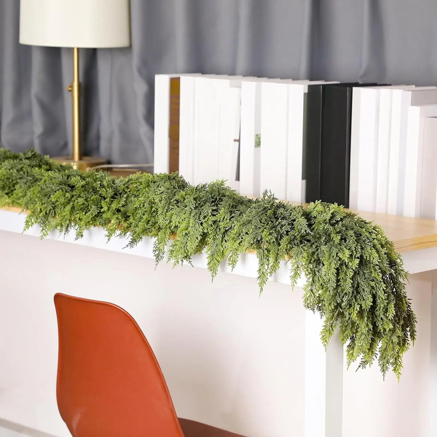 Girlanda Świąteczna Zielone Gałązki Cyprysowe Wzór Zimowy Akcent