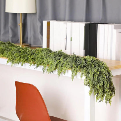 Girlanda Świąteczna Zielone Gałązki Cyprysowe Wzór Zimowy Akcent